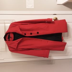 Vibrant Red Trench Coat